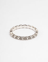 Antique Silver Tiny Flower Ring - link has visual effect only