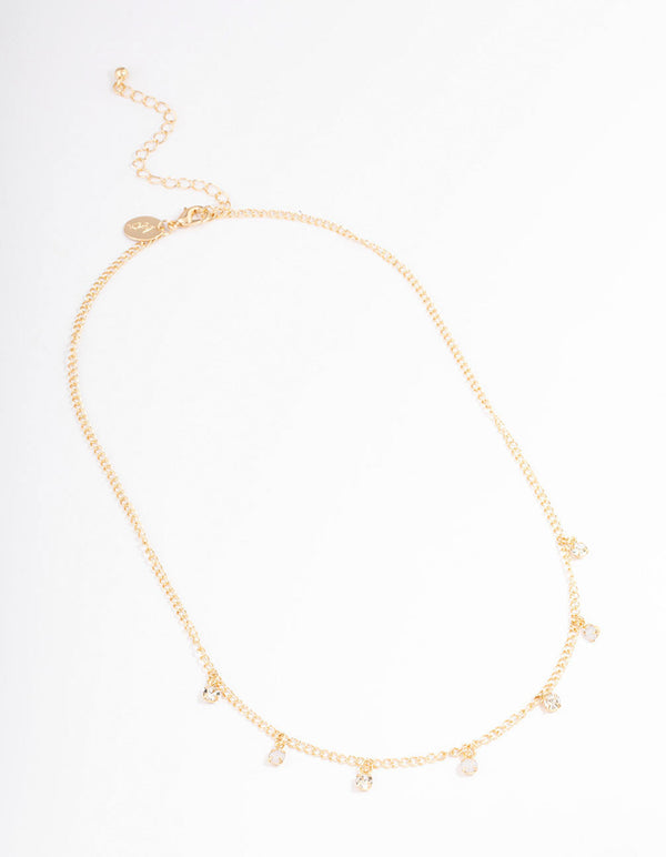 Rose Gold Circle Diamante Necklace - Lovisa
