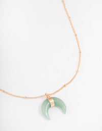 Gold Green Aventurine Eclipse Moon Pendant Necklace - link has visual effect only