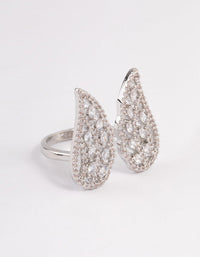 Rhodium Angelic Cubic Zirconia Wing Ring - link has visual effect only