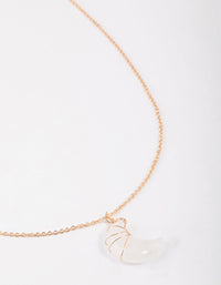 Gold Clear Quartz Moon Necklace - link has visual effect only
