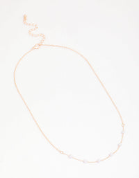 Rose Gold Dainty Pearl Necklace - link has visual effect only