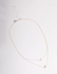 Silver Heart Double Row Necklace - link has visual effect only