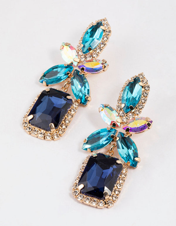 Lovisa Glass Rhinestone Loop Drop Earrings Heavy Gift Fashion Lady Party  Jewelry