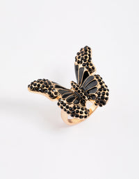 Black Grand Butterfly Cocktail Ring - link has visual effect only