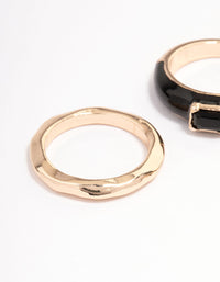 Black Enamel Rectangle Triple Stack Ring - link has visual effect only