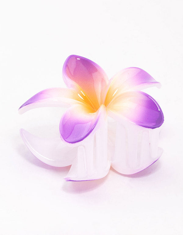 Lilac Frangipani Hair Claw Clip