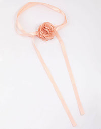Blush Fabric Mini Ribbon Flower Choker - link has visual effect only