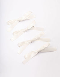 Cream Simple Hair Bows 4-Pack - link has visual effect only