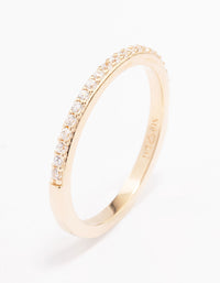 Gold Plated Sterling Silver Cubic Zirconia Pave Ring - link has visual effect only