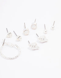 Silver Shell Pearl Stud Earring 8-Pack - link has visual effect only