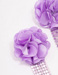 Purple Flower & Chainmail Drop Earrings - link has visual effect only