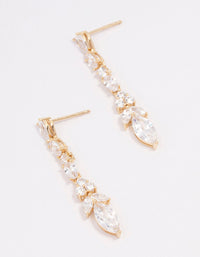 Gold Line Mixed Stone Drop Earrings - link has visual effect only