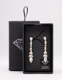 Gold Line Mixed Stone Drop Earrings - link has visual effect only