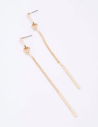 Gold Twisted Knotted Drop Earrings - link has visual effect only