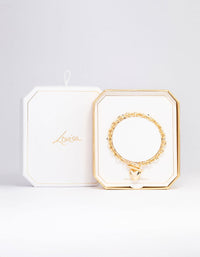 Gold Plated Heart FOB Bracelet - link has visual effect only