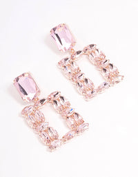 Rose Gold Mixed Stone Drop Earrings - link has visual effect only