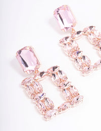 Rose Gold Mixed Stone Drop Earrings - link has visual effect only