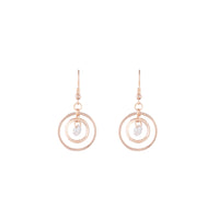 Rose Gold Diamante Bead Double Circle Earrings - link has visual effect only