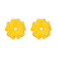 Yellow Flower Pearl Earrings - link has visual effect only