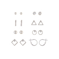 Mix Metal Open Geometric 8-Pack Stud Earring - link has visual effect only