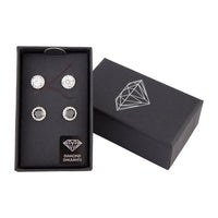 Black & Crystal Rounded Studs - link has visual effect only