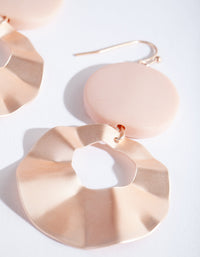 Pink Metal Double Disc Earrings - link has visual effect only