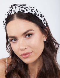 Black & White Leopard Turban Headband - link has visual effect only