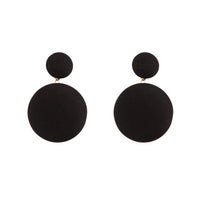 Black Simple Fabric Drop Earrings - link has visual effect only