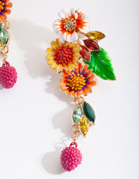 Multi Fruit Flower Earrings - link has visual effect only