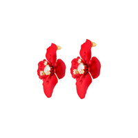 Red Dainty Detailed Petal Stud - link has visual effect only