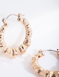 Gold Mini Bamboo Hoop Earrings - link has visual effect only