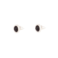 Black Round Stud Earrings - link has visual effect only
