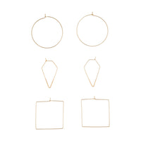 Gold Geometric Fine Hoop Earring Pack - link has visual effect only