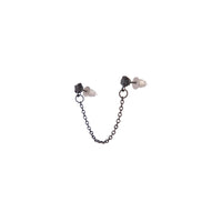 Black Double Diamante Chain Stud Earrings - link has visual effect only