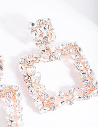 Rose Gold Square Stone Earrings - link has visual effect only