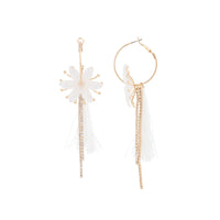 Gold Acrylic Flower Cup Chain Hoop Earrings - link has visual effect only