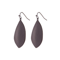 Black Textured Leaf Drop Earrings - link has visual effect only