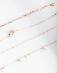 Rose Gold Diamante Bee Anklet Bracelet 4-Pack - link has visual effect only