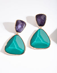 Green Blue Stone Drop Earrings - link has visual effect only