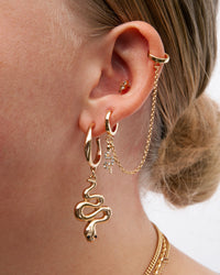 Gold Snake Mini Hoop Earrings - link has visual effect only