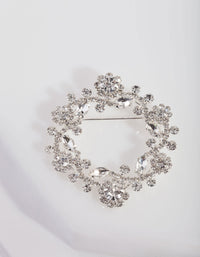 Diamante Floral Wreath Brooch - link has visual effect only