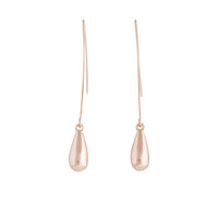 Rose Gold Polished Teardrop Thread Through Earrings - link has visual effect only