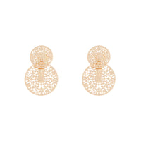 Gold Circle Filigree Jacket Earrings - link has visual effect only