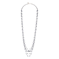 Midnight Blue Silver Floating Facet Bead Necklace - link has visual effect only