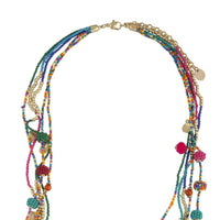 Rainbow Seed Bead Layered Long Necklace - link has visual effect only