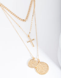 Gold Multi Charm Layered Necklace - link has visual effect only