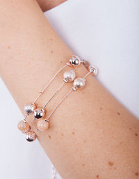 Rose Gold Mix Bead Cat Eye Chain Bracelet - link has visual effect only