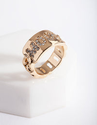 Gold "Mood" Diamante Ring - link has visual effect only