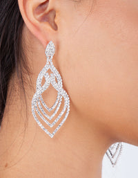 Silver Layered Tier Drop Earrings - link has visual effect only